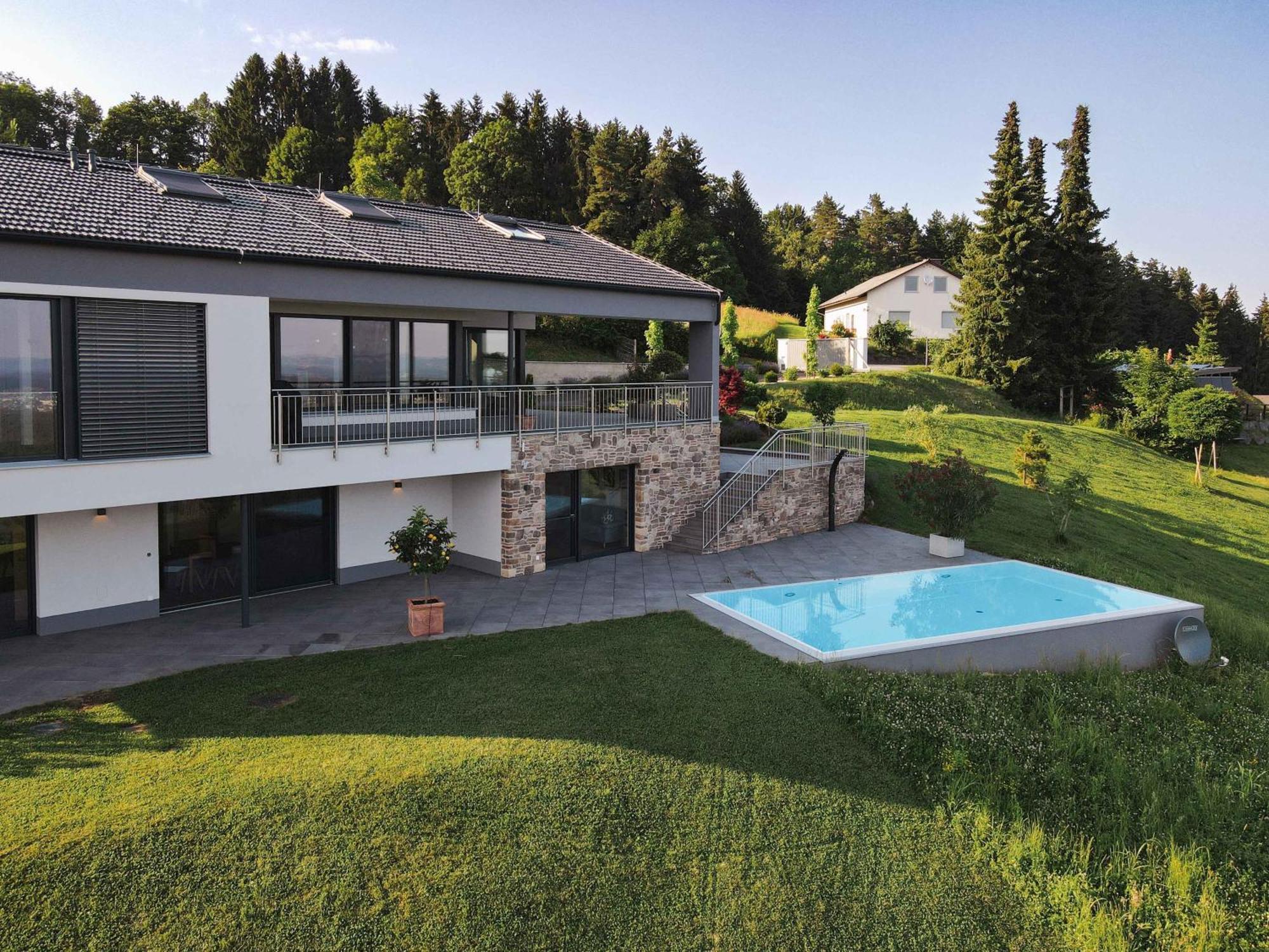 Greim15 --- Ganzes Ferienhaus Mit Fernsicht, Pool, Wellness ドイチュランツベルク エクステリア 写真