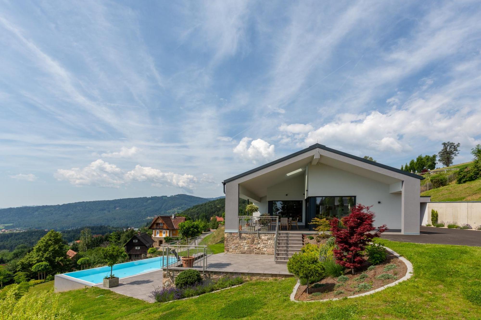 Greim15 --- Ganzes Ferienhaus Mit Fernsicht, Pool, Wellness ドイチュランツベルク エクステリア 写真